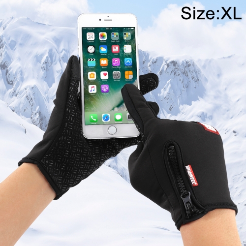 

HAWEEL Mens Outdoor Sports Wind-stopper Full Finger Winter Warm Gloves, Two Fingers Touch Screen, For iPhone, Galaxy, Huawei, Xiaomi, HTC, Sony, LG and other Touch Screen Devices(Black)