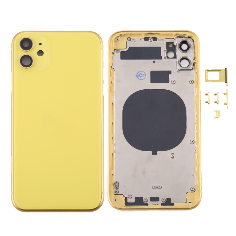 Back Housing Cover with SIM Card Tray & Side keys & Camera Lens for iPhone 11(Yellow)
Back Housing Cover with SIM Card Tray & Side keys & Camera Lens for iPhone 11(Yellow)