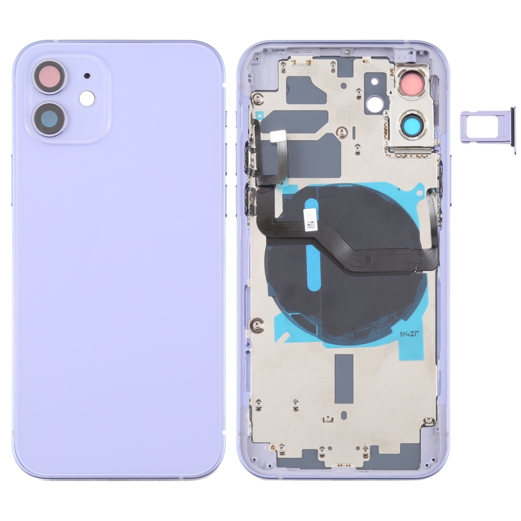 Battery Back Cover (with Side Keys & Card Tray & Power + Volume Flex Cable & Wireless Charging Module) for iPhone 12(Purple)
Battery Back Cover (with Side Keys & Card Tray & Power + Volume Flex Cable & Wireless Charging Module) for iPhone 12(Purple)