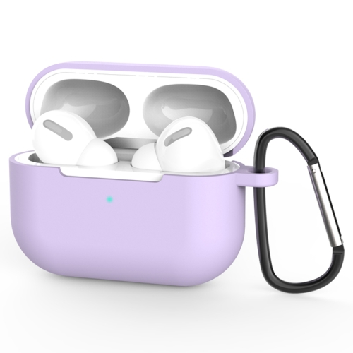 For AirPods Pro Silicone Wireless Earphone Protective Case Cover with Lanyard Hole & Carabiner(Purple)
For AirPods Pro Silicone Wireless Earphone Protective Case Cover with Lanyard Hole & Carabiner(Purple)