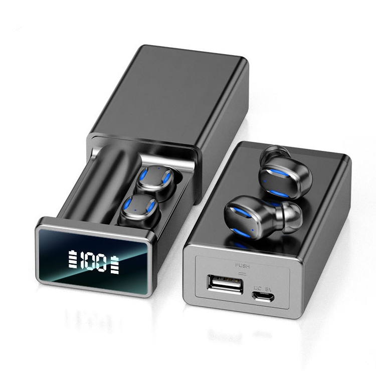 A22 English Version Pull-out Digital Display Bluetooth Earphone with Magnetic Charging Box, Support Touch Light & Power Bank (Black)
A22 English Version Pull-out Digital Display Bluetooth Earphone with Magnetic Charging Box, Support Touch Light & Power Bank (Black)