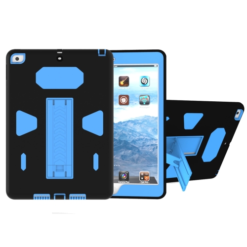 For iPad 9.7 (2018) & iPad 9.7 (2017) PC+Silicone Shockproof Protective Back Cover Case With Holder (Blue + Black)
For iPad 9.7 (2018) & iPad 9.7 (2017) PC+Silicone Shockproof Protective Back Cover Case With Holder (Blue + Black)