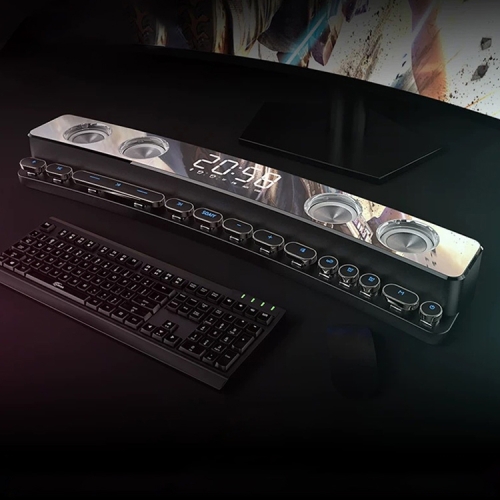 SOAIY SH39 Upgraded Edition Mechanical Button + Mirror Display + Clock Alarm + Big Speaker Desktop Home Gaming Bluetooth Speaker (Black)
SOAIY SH39 Upgraded Edition Mechanical Button + Mirror Display + Clock Alarm + Big Speaker Desktop Home Gaming Bluetooth Speaker (Black)