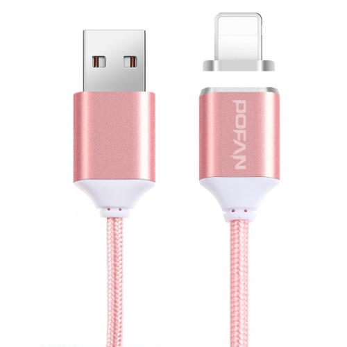 

POFAN P11 1m 2A Magnetic 8 Pin to USB Weave Style Data Sync Charging Cable with LED Light, CE / FCC / ROHS, For iPhone XR / iPhone XS MAX / iPhone X & XS / iPhone 8 & 8 Plus / iPhone 7 & 7 Plus / iPhone 6 & 6s & 6 Plus & 6s Plus / iPad(Rose Gold)