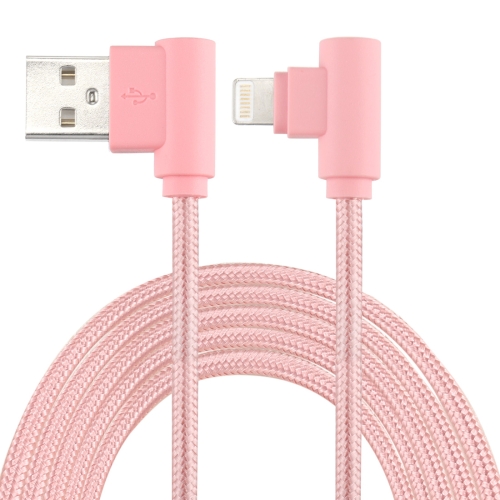 1m Nylon Weave Style USB to 8 Pin Double Elbow Charging Cable, For iPhone XR / iPhone XS MAX / iPhone X & XS / iPhone 8 & 8 Plus / iPhone 7 & 7 Plus / iPhone 6 & 6s & 6 Plus & 6s Plus / iPad(Pink)
1m Nylon Weave Style USB to 8 Pin Double Elbow Charging Cable, For iPhone XR / iPhone XS MAX / iPhone X & XS / iPhone 8 & 8 Plus / iPhone 7 & 7 Plus / iPhone 6 & 6s & 6 Plus & 6s Plus / iPad(Pink)
