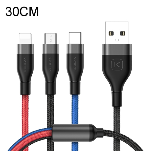 Kuulaa KL-X04 USB to USB-C / Type-C + 8 Pin + Micro USB Charging Data Cable, Length: 30cm
Kuulaa KL-X04 USB to USB-C / Type-C + 8 Pin + Micro USB Charging Data Cable, Length: 30cm