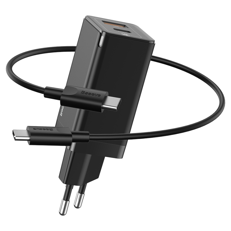 Baseus GaN2 45W Type-C / USB-C + USB Fast Charging Travel Charger with 1m Type-C Charging Cable, EU Plug(Black)
Baseus GaN2 45W Type-C / USB-C + USB Fast Charging Travel Charger with 1m Type-C Charging Cable, EU Plug(Black)