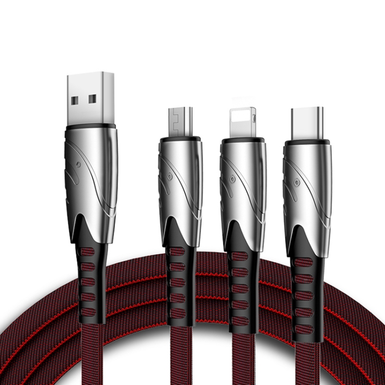K051 1.2m 3 in 1 USB to 8 Pin + USB-C / Type-C + Micro USB Shark Fabric Data Cable(Black)
K051 1.2m 3 in 1 USB to 8 Pin + USB-C / Type-C + Micro USB Shark Fabric Data Cable(Black)
