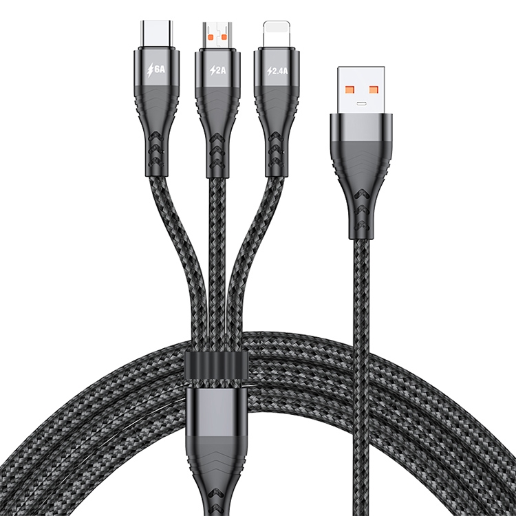ADC-138 66W 3 in 1 USB to 8 Pin + Micro USB + USB-C / Type-C Fast Charging Braided Data Cable, Cable Length: 1.2m(Black)
ADC-138 66W 3 in 1 USB to 8 Pin + Micro USB + USB-C / Type-C Fast Charging Braided Data Cable, Cable Length: 1.2m(Black)
