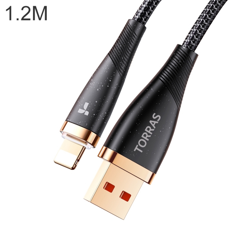 TORRAS Wyatt Core Series USB to 8 Pin Fast Charge Data Cable, Length: 1.2m(Black)
TORRAS Wyatt Core Series USB to 8 Pin Fast Charge Data Cable, Length: 1.2m(Black)