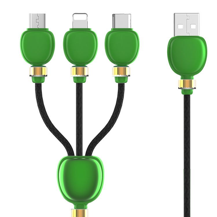 1.5m 2A 3 in 1 USB to 8Pin + Micro USB + USB-C / Type-C Lantern Charging Cable (Green)
1.5m 2A 3 in 1 USB to 8Pin + Micro USB + USB-C / Type-C Lantern Charging Cable (Green)