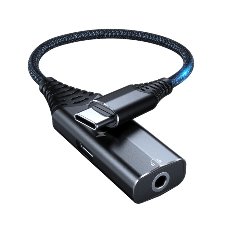 BY206 USB-C / Type-C Male to PD 60W USB-C / Type-C Charging + 3.5mm Audio Female Earphone Adapter (Black)
BY206 USB-C / Type-C Male to PD 60W USB-C / Type-C Charging + 3.5mm Audio Female Earphone Adapter (Black)