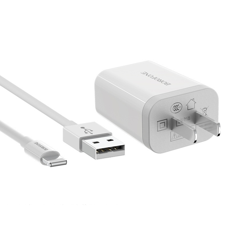 BOROFONE BA13 USB Fast Charger Power Adapter Set with 8 Pin Charging Cable, Chinese Plug
BOROFONE BA13 USB Fast Charger Power Adapter Set with 8 Pin Charging Cable, Chinese Plug
