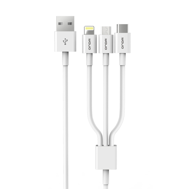 ONDA Y-XC13 2A 3 in 1 USB to USB-C / Type-C + 8 Pin + Micro USB Charging Sync Data Cable, Length: 1.2m
ONDA Y-XC13 2A 3 in 1 USB to USB-C / Type-C + 8 Pin + Micro USB Charging Sync Data Cable, Length: 1.2m