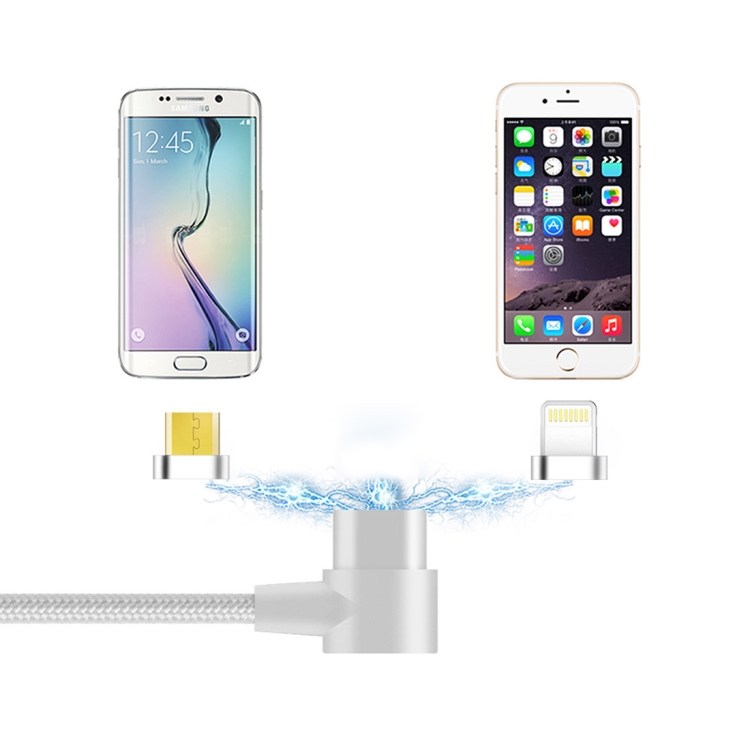 YAOMAISI Q13 2 in 1 Micro USB + 8 Pin L-Head Aluminum Alloy Magnetic Charging Data Cable, For iPhone XR / iPhone XS MAX / iPhone X & XS / iPhone 8 & 8 Plus / iPhone 7 & 7 Plus / iPhone 6 & 6s & 6 Plus & 6s Plus / iPad(Silver)
YAOMAISI Q13 2 in 1 Micro USB + 8 Pin L-Head Aluminum Alloy Magnetic Charging Data Cable, For iPhone XR / iPhone XS MAX / iPhone X & XS / iPhone 8 & 8 Plus / iPhone 7 & 7 Plus / iPhone 6 & 6s & 6 Plus & 6s Plus / iPad(Silver)