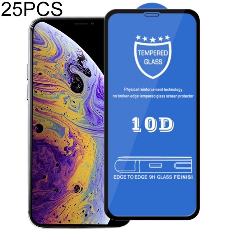 25 PCS 9H 10D Full Screen Tempered Glass Screen Protector for iPhone 11 Pro / XS / X
25 PCS 9H 10D Full Screen Tempered Glass Screen Protector for iPhone 11 Pro / XS / X