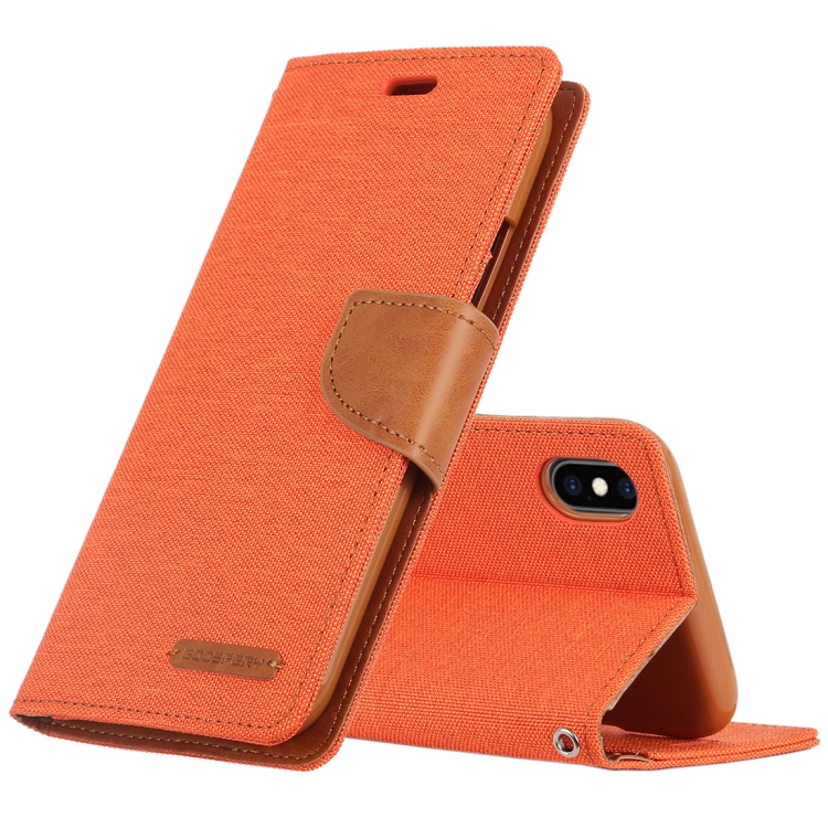 MERCURY GOOSPERY CANVAS DIARY Denim Texture Horizontal Flip Leather Case for iPhone XS Max, with Holder & Card Slots & Wallet (Orange)
MERCURY GOOSPERY CANVAS DIARY Denim Texture Horizontal Flip Leather Case for iPhone XS Max, with Holder & Card Slots & Wallet (Orange)