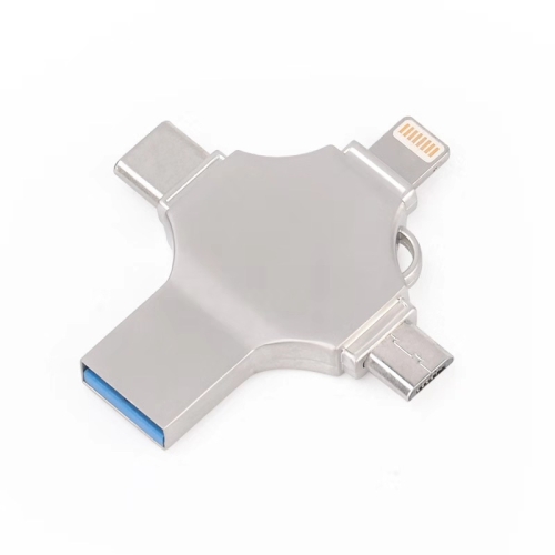 Cross 4 in 1 64GB 8 Pin + Mirco USB + USB-C / Type-C + USB 3.0 Metal Flash Disk(Silver)
Cross 4 in 1 64GB 8 Pin + Mirco USB + USB-C / Type-C + USB 3.0 Metal Flash Disk(Silver)
