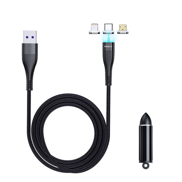 ROCK G11 5A 8 Pin + Micro + Type-C / USB-C Multi-function Magnetic Fast Charging Data Cable Set, Length: 2m(Black)
ROCK G11 5A 8 Pin + Micro + Type-C / USB-C Multi-function Magnetic Fast Charging Data Cable Set, Length: 2m(Black)