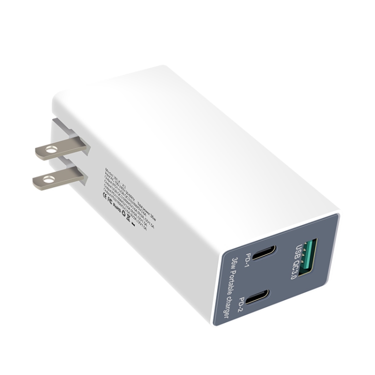 WLX-X3 36W 90 Degrees Foldable Pin Portable Multi-function USB Charger, US Plug
WLX-X3 36W 90 Degrees Foldable Pin Portable Multi-function USB Charger, US Plug