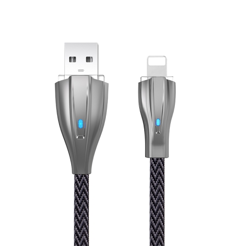 

KIVEE KV-CB021B 3A 8 Pin to USB Nylon Weave Charging Data Cable, Length: 1.2m(Black Grey)