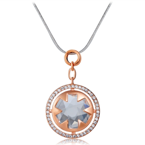 Women Fashion Rose Gold Plated Round Zircon Inlay Clear Crystal Pendant Necklace
Women Fashion Rose Gold Plated Round Zircon Inlay Clear Crystal Pendant Necklace