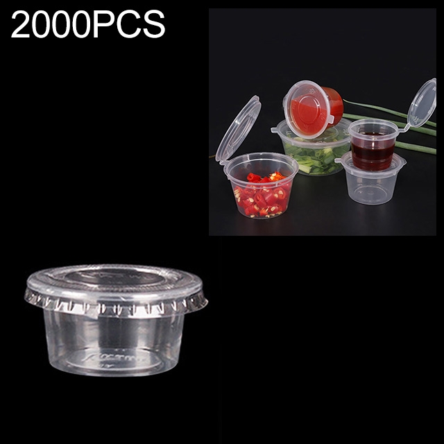 2000 PCS Thick Disposable Transparent Plastic Takeout Packaging Seasoning Box with Lid, Style: 1oz Split Cup 30ml
2000 PCS Thick Disposable Transparent Plastic Takeout Packaging Seasoning Box with Lid, Style: 1oz Split Cup 30ml