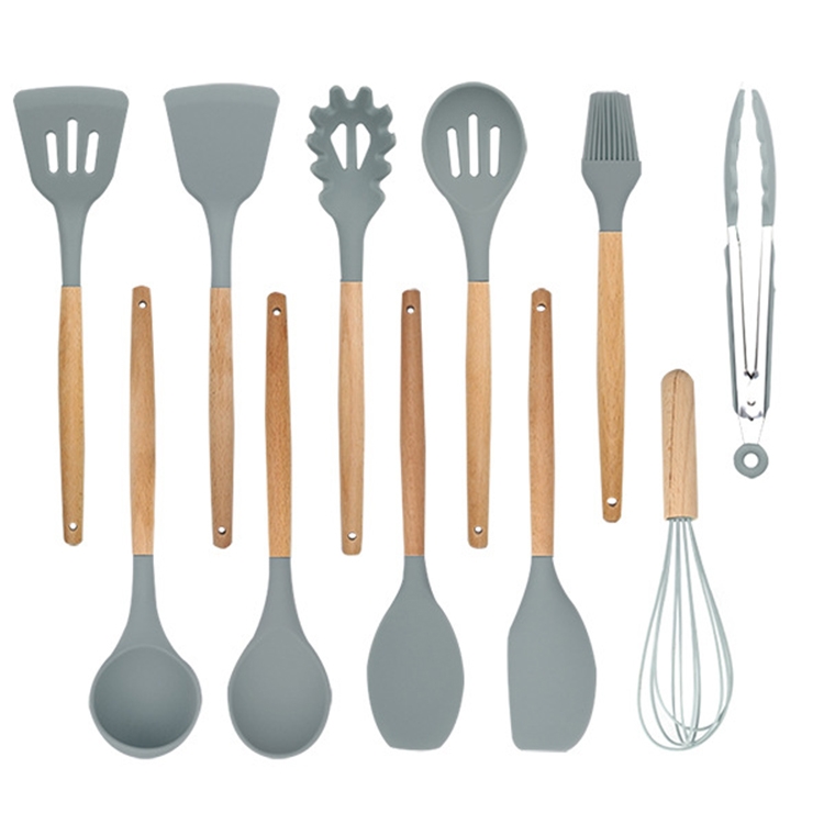 11 in 1 Silicone Wood Handle Heat-resistant Cooking Cutlery Sets Kitchen Tools
11 in 1 Silicone Wood Handle Heat-resistant Cooking Cutlery Sets Kitchen Tools