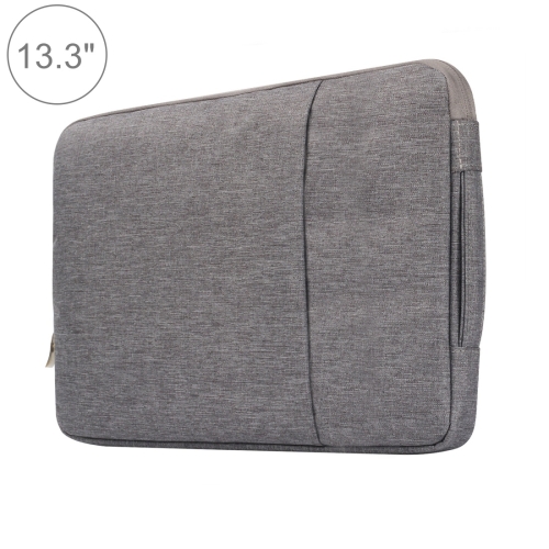 

13.3 inch Universal Fashion Soft Laptop Denim Bags Portable Zipper Notebook Laptop Case Pouch for MacBook Air / Pro, Lenovo and other Laptops, Size: 35.5x26.5x2cm (Grey)