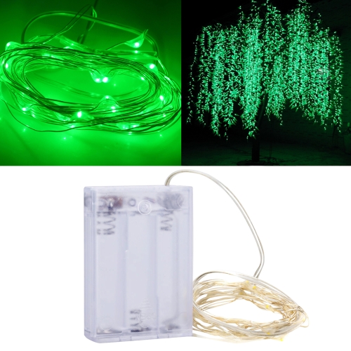 

3m 150LM LED Silver Wire String Light, Green Light, 3 x AA Batteries Powered SMD-0603 Festival Lamp / Decoration Light Strip
