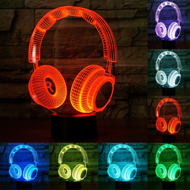 Headset Shape 3D Touch Switch Control LED Light , 7 Colour Discoloration Creative Visual Stereo Lamp Desk Lamp Night Light
Headset Shape 3D Touch Switch Control LED Light , 7 Colour Discoloration Creative Visual Stereo Lamp Desk Lamp Night Light