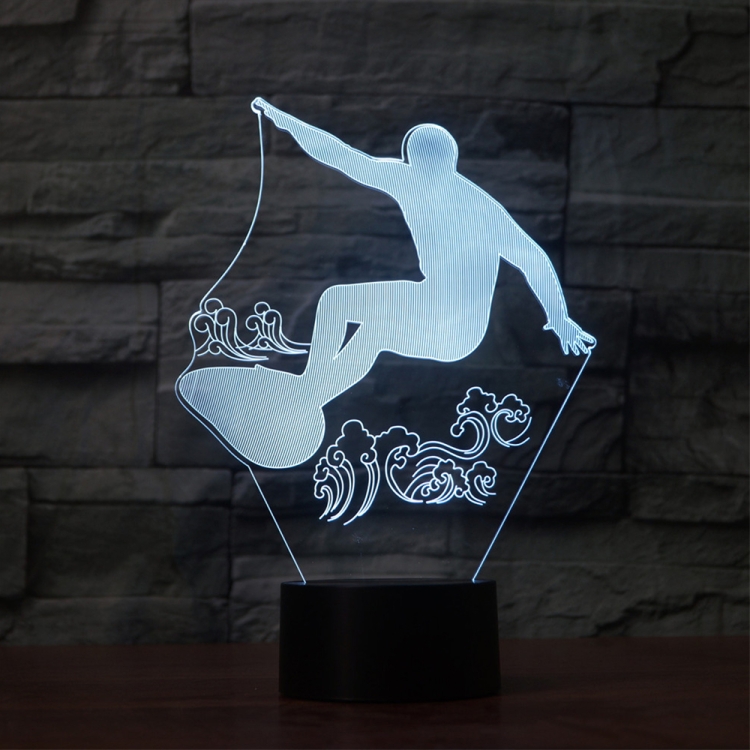 Surf Riding Shape 3D Colorful LED Vision Light Table Lamp, USB & Battery Version
Surf Riding Shape 3D Colorful LED Vision Light Table Lamp, USB & Battery Version