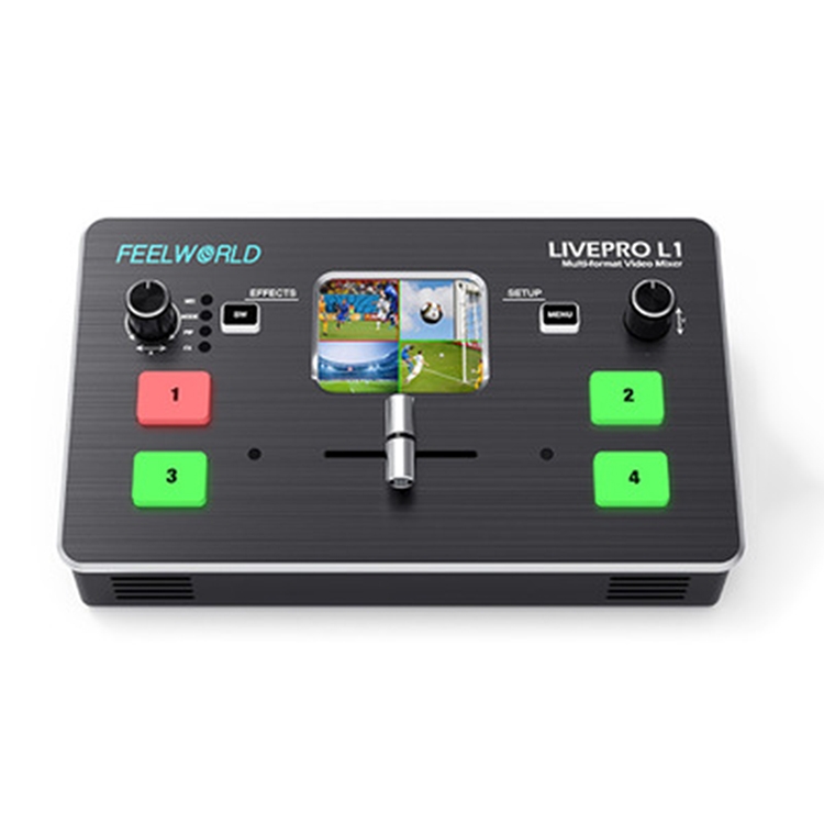 FEELWORLD LIVEPRO L1 Multi-camera Media Live Broadcast 4-Channel Live Production Switcher with 2.0 inch TFT Screen
FEELWORLD LIVEPRO L1 Multi-camera Media Live Broadcast 4-Channel Live Production Switcher with 2.0 inch TFT Screen