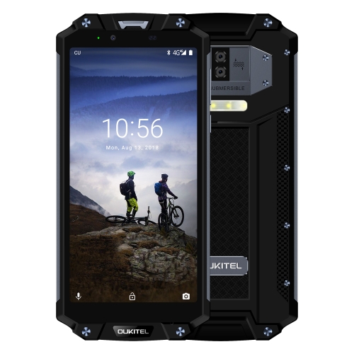 

[HK Stock] OUKITEL WP2 Rugged Phone, 4GB+64GB, IP68 Waterproof Shockproof Dustproof, Dual Back Cameras, Side-mounted Fingerprint Identification, 10000mAh Battery, 6.0 inch Android 8.0 MTK6750T Octa Core up to 1.5GHz, Network: 4G, NFC, OTG(Black)