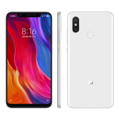

Xiaomi Mi 8, 6GB+256GB, Global Official ROM, Dual AI Rear Cameras, Infrared Face & Fingerprint Identification, 6.21 inch AMOLED MIUI 9.0 Qualcomm Snapdragon 845 Octa Core up to 2.8GHz, Network: 4G, VoLTE, Dual SIM(White)