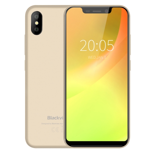 

[HK Warehouse] Blackview A30, 2GB+16GB, Face ID Unlock, 5.5 inch Android 8.1 MTK6580A Quad Core up to 1.3GHz, Network: 3G, Dual SIM(Gold)