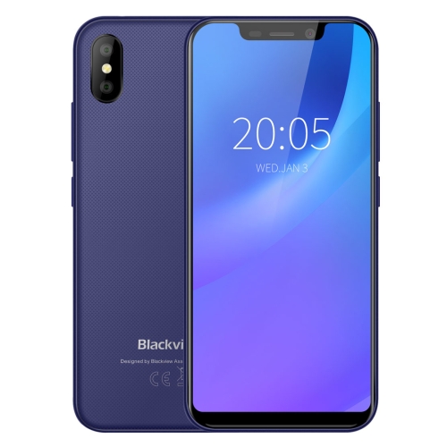 

[HK Stock] Blackview A30, 2GB+16GB, Face ID Unlock, 5.5 inch Android 8.1 MTK6580A Quad Core up to 1.3GHz, Network: 3G, Dual SIM(Blue)