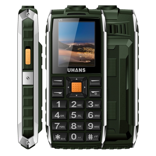 UHANS V5 Triple Proofing Phone, Waterproof Dustproof Shockproof, 2500mAh Battery, 1.8 inch, Bluetooth, FM, Dual SIM (Army Green)
UHANS V5 Triple Proofing Phone, Waterproof Dustproof Shockproof, 2500mAh Battery, 1.8 inch, Bluetooth, FM, Dual SIM (Army Green)
