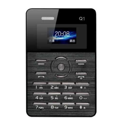 

AEKU Qmart Q1 Card Mobile Phone, Network: 2G, Low Radiation Healthier, 4.0mm Ultra Thin Pocket Mini Slim Card Phone, 1.0 inch, GPRS, BT, FM, Alarm(Black)