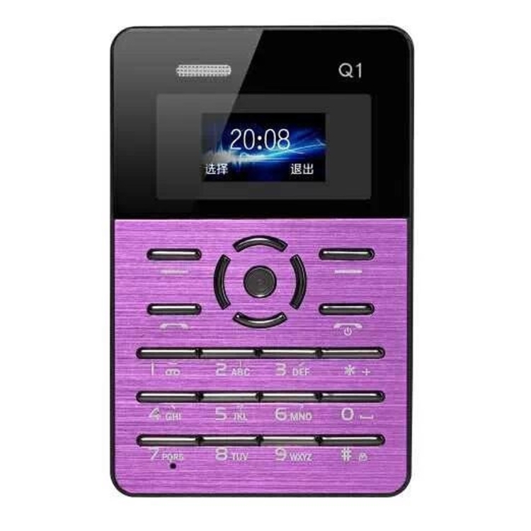 AEKU Qmart Q1 Card Mobile Phone, Network: 2G, Low Radiation Healthier, 4.0mm Ultra Thin Pocket Mini Slim Card Phone, 1.0 inch, GPRS, BT, FM, Alarm(Purple)
AEKU Qmart Q1 Card Mobile Phone, Network: 2G, Low Radiation Healthier, 4.0mm Ultra Thin Pocket Mini Slim Card Phone, 1.0 inch, GPRS, BT, FM, Alarm(Purple)