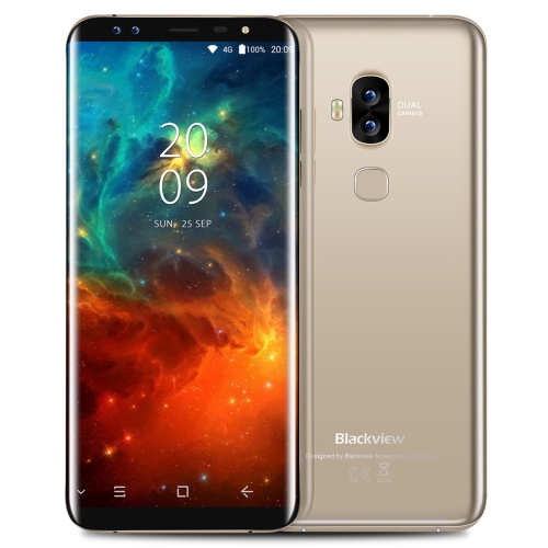 

[HK Stock] Blackview S8, 4GB+64GB, Dual Back Cameras + Dual Front Cameras, Fingerprint Identification, 5.7 inch Android 7.0 MTK6750T Octa Core up to 1.5GHz, Network: 4G, Dual SIM, OTG(Gold)