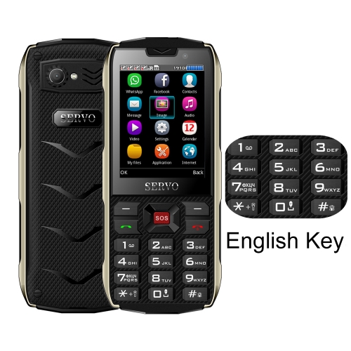 

SERVO H8 Mobile Phone, English Key, 3000mAh Battery, 2.8 inch, Spredtrum SC6531CA, 21 Keys, Support Bluetooth, FM, Magic Sound, Flashlight, GSM, Quad SIM(Black)