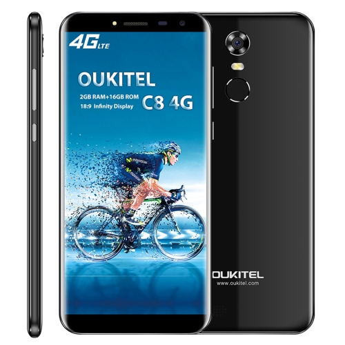 

[HK Stock] OUKITEL C8, 2GB+16GB, Network: 4G, Fingerprint Identification, 5.5 inch Android 7.0 MTK6737 Quad Core up to 1.3GHz, Dual SIM(Black)