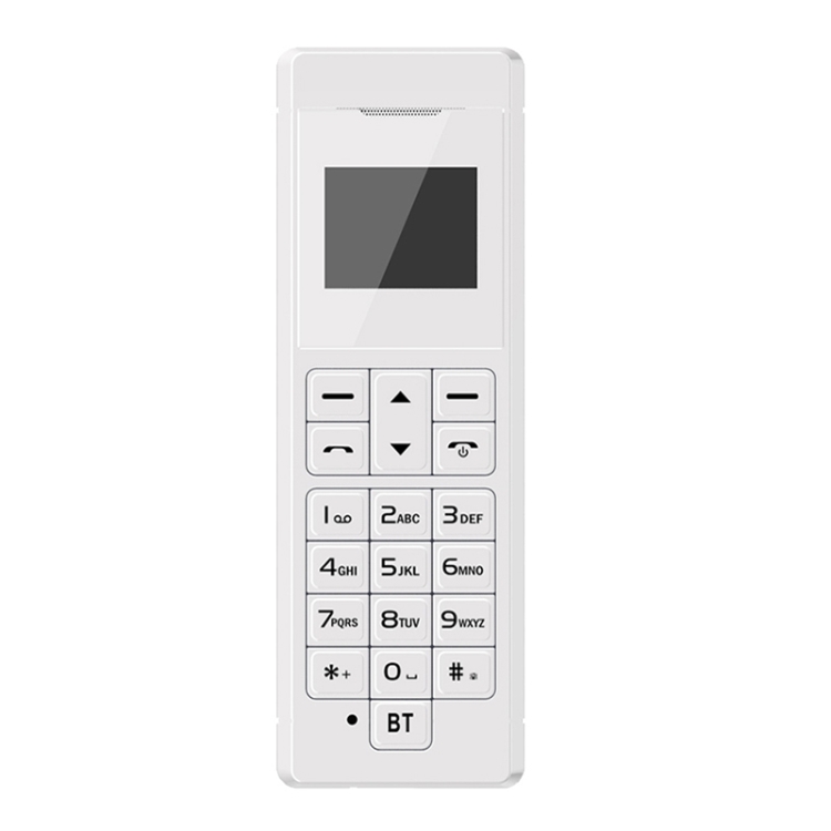 Forita A1 Card Mobile Phone, 0.66 inch, MTK6261D, 18 Keys, Support Bluetooth, FM, MP3, GSM (White)
Forita A1 Card Mobile Phone, 0.66 inch, MTK6261D, 18 Keys, Support Bluetooth, FM, MP3, GSM (White)
