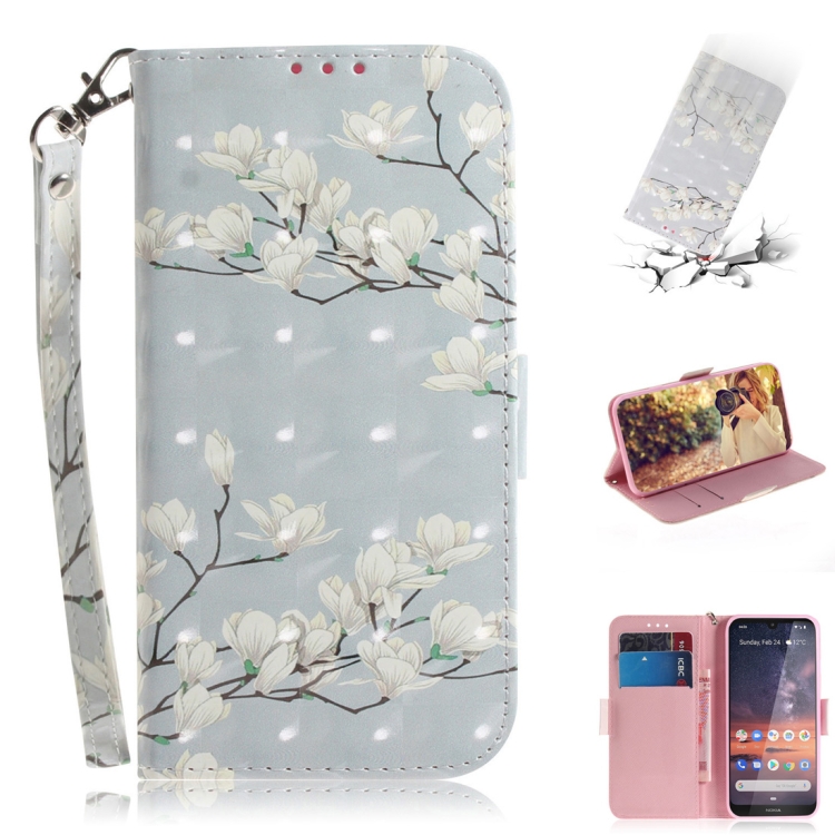 3D Colored Drawing Magnolia Pattern Horizontal Flip Leather Case for Nokia 3.2, with Holder & Card Slots & Wallet
3D Colored Drawing Magnolia Pattern Horizontal Flip Leather Case for Nokia 3.2, with Holder & Card Slots & Wallet