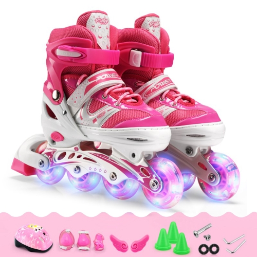Adjustable Children Full Flash Single Four-wheel Roller Skates Skating Shoes Set, Size : L (Pink)
Adjustable Children Full Flash Single Four-wheel Roller Skates Skating Shoes Set, Size : L (Pink)
