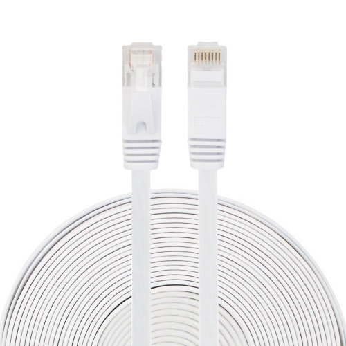 

20m CAT6 Ultra-thin Flat Ethernet Network LAN Cable, Patch Lead RJ45 (White)