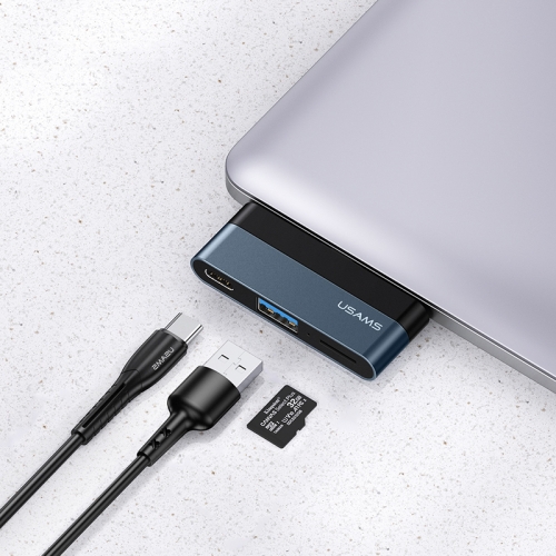 USAMS US-SJ491 USB-C / Type-C Male to USB 3.0 + TF Card + PD Ports HUB Mini Converter(Dark Gray)
USAMS US-SJ491 USB-C / Type-C Male to USB 3.0 + TF Card + PD Ports HUB Mini Converter(Dark Gray)