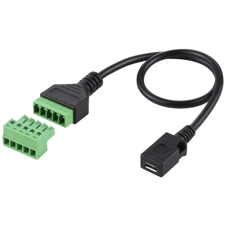 Micro USB Female to 5 Pin Pluggable Terminals Solder-free USB Connector Solderless Connection Adapter Cable, Length: 30cm
Micro USB Female to 5 Pin Pluggable Terminals Solder-free USB Connector Solderless Connection Adapter Cable, Length: 30cm
