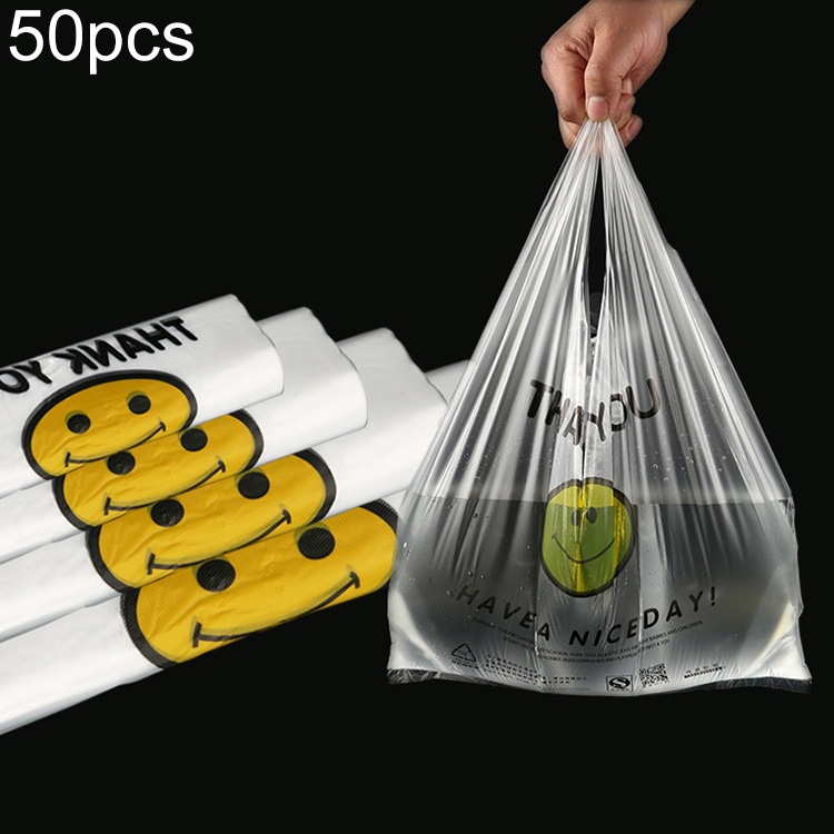 5 Sets 5C Thick Transparent Smiley Plastic Bag Shopping Bag Packaging Bag(50 PCS / Set), Size: 38x58cm
5 Sets 5C Thick Transparent Smiley Plastic Bag Shopping Bag Packaging Bag(50 PCS / Set), Size: 38x58cm